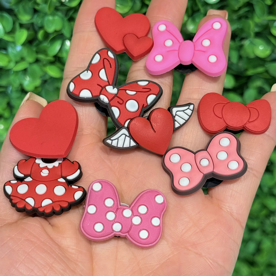 Happye&TiTi Charms, Rotes Kleid, Bogen, Herz, PVC, Armbänder, Slipper Zubehör - Bild 3