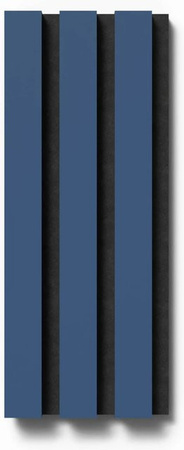 Denpanels Akustikpaneel mit Streifenoptik in Midnight Blue und Schwarz aus Linoleum und Filz, Breite: 29,5 cm, Höhe: 15 cm