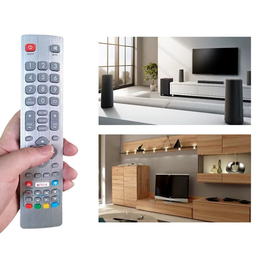 Ersatz-IR-Fernbedienung für Sharp Aquos TVs in Silber, kompatibel mit den Modellen SHWRMC0115, SHWRMC0121, DH-2086 und DH-2087 - Bild 3