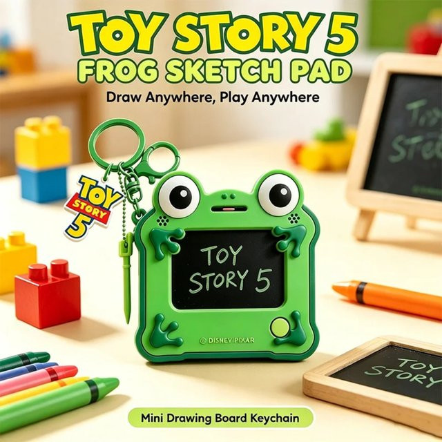 Disney Toy Story 5 Frosch-Lilypad LCD Mini-Zeichenbrett Schlüsselanhänger, löschbares Zeichenspielzeug - Bild 1