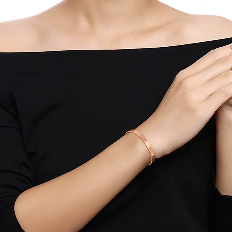 Set Armbänder und Ringe, Kupfer, Roségold, Unisex - Bild 3