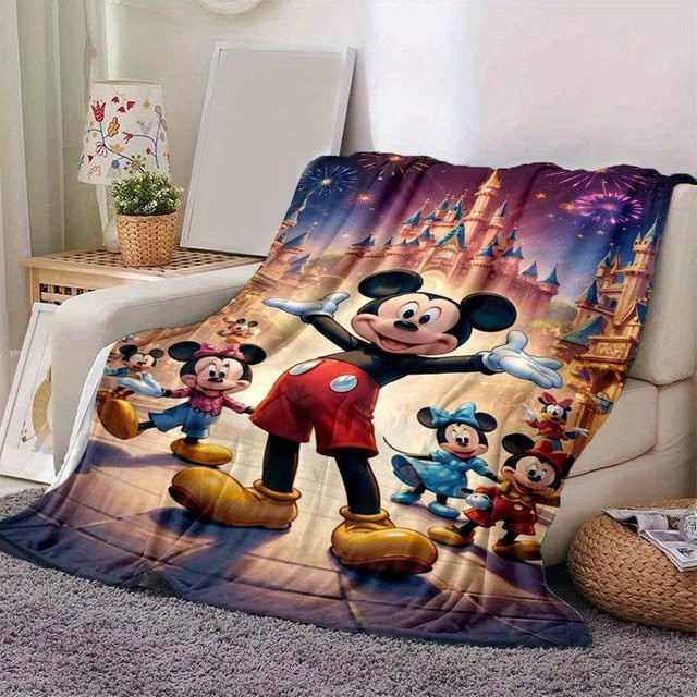 Living Need F Mickey und Minnie Cartoon-Decke aus Flanell, bunte Plüschdecke für das ganze Jahr, B/B: 80 x 120 cm - Bild 1