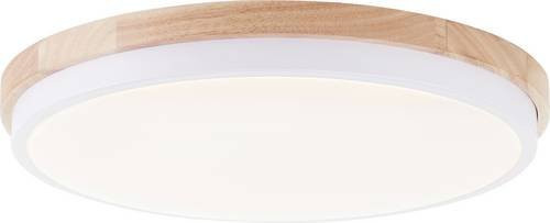 Brilliant Baarlo LED-Deckenleuchte G80845/75, rund, Weiß und Holz, 24W, dimmbar, Warmweiß - Bild 1