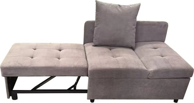 KOMHTOM 3-in-1 Multifunktions-Schlafsofa Polsterbett mit verstellbarer Rückenlehne in Grau aus Leinen und Metall, B/T/H: 177 x 65 x 68 cm - Bild 1