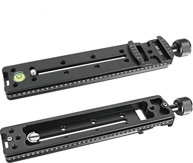 Aluminium CNC Schnellwechselplatte und Nodalschiene mit Metallklemme als Arca Swiss Adapter für Makro- und Panoramaaufnahmen an deiner DSLR Kamera, Schwarz - Bild 1