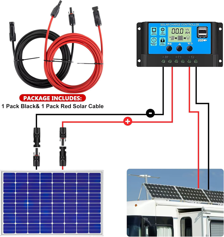 JMUYTOP Solarkabel 6 mm² 10 m für EcoFlow Delta River 2 3 MAX Photovoltaikpanel und tragbare Stromstationen - Bild 4