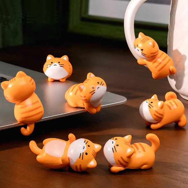8er Set Kawaii Katzen Miniaturen für Mikro-Landschaften, Desktop- und Bonsai-Dekoration - Bild 1