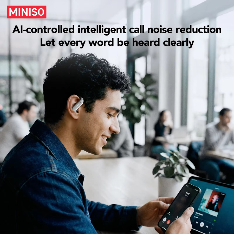 MINISO MS218 Sport-Funkkopfhörer in Schwarz mit KI-Übersetzer, HD-Stereo-Sound und Bluetooth In-Ear Earphones - Bild 5