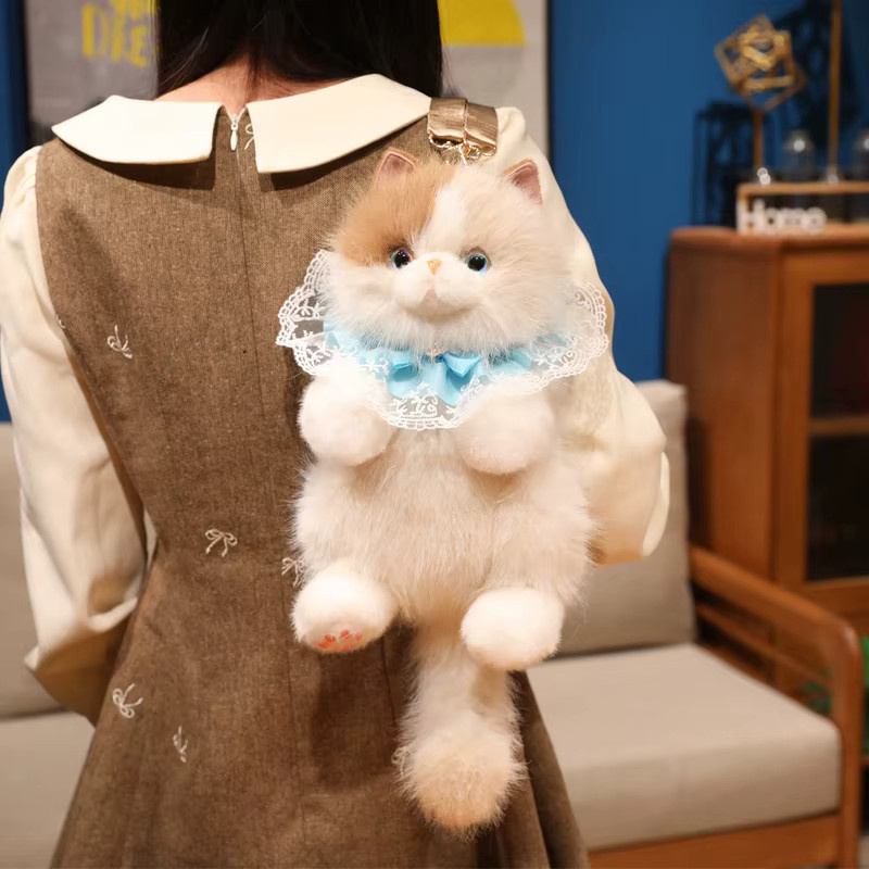 MIAOOWA Ragdoll-Katzen-Rucksäcke, Plüsch-Pudeltasche, Mädchen-Schultertaschen, Plüsch-Schultaschen, Kätzchen-Spielzeug - Bild 2