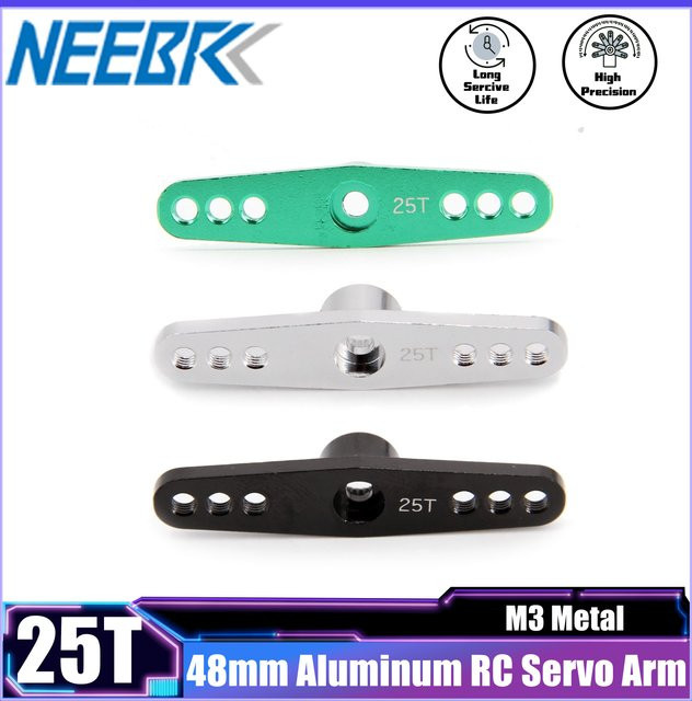 NEEBRC RC Servo-Arm, Doppelarm, Metall, Grau - Bild 1