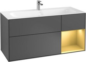 V&B Finion Waschtischunterschrank mit LED-Wandbeleuchtung in Anthrazit, B: 119,6 cm, T: 59,1 cm - Bild 1