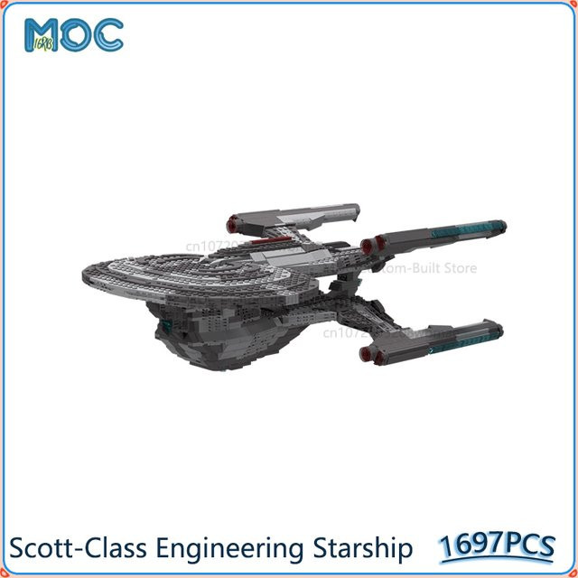 MOCBUILDING Scott-Klasse Technisches Raumschiff-Modell, Bausteine, 1697 Teile - Bild 1