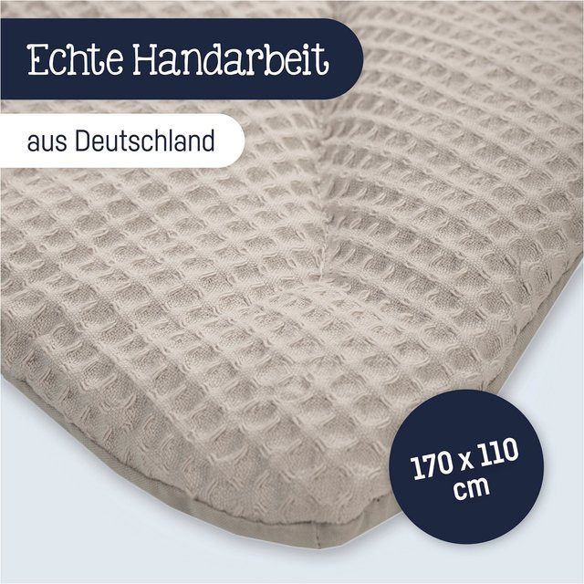 Julius Zöllner Krabbeldecke Blatt Nordic in Beige aus Waffelpiqué-Baumwolle B/B: 110 x 170 cm - Bild 1