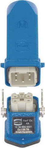 HARTING Steckverbinder-Set 10360040001 in Blau mit 4 + PE Polen - Bild 1