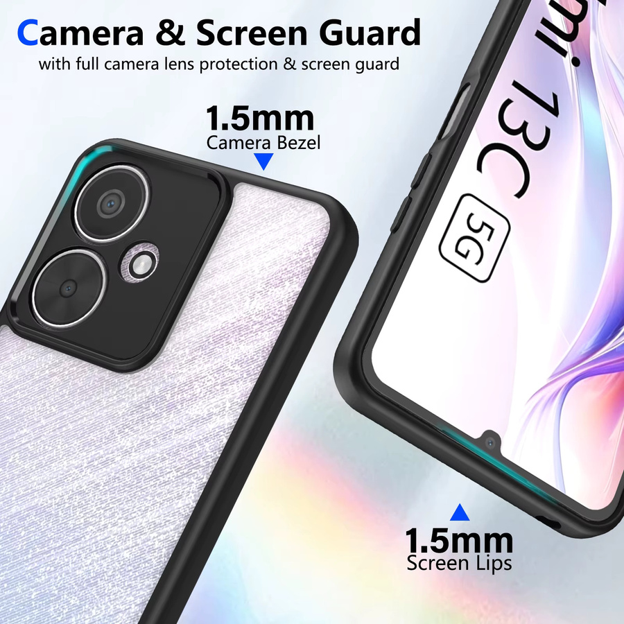 Stoßfeste TPU Handyhülle für Redmi 14C 13C 12C 4G 5G und Redmi 12 13 in Transparent und Grau von CYYWN - Bild 3