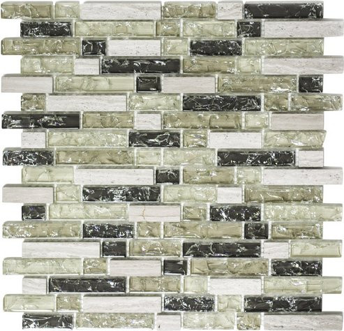 HuH Mosaikfliese Ice Cube Wandbelag aus Glas in Grau, B/H: 30,5 x 29,8 cm - Bild 1
