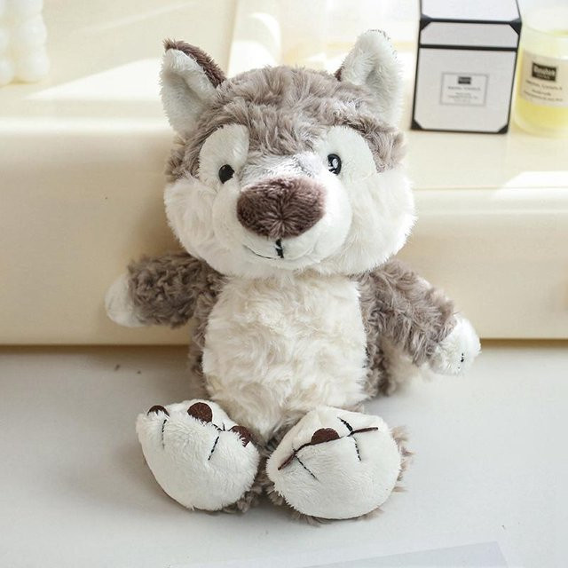 Wolf Plüschtier, graue Tierpuppe, 17cm, ab 14 Jahre - Bild 1