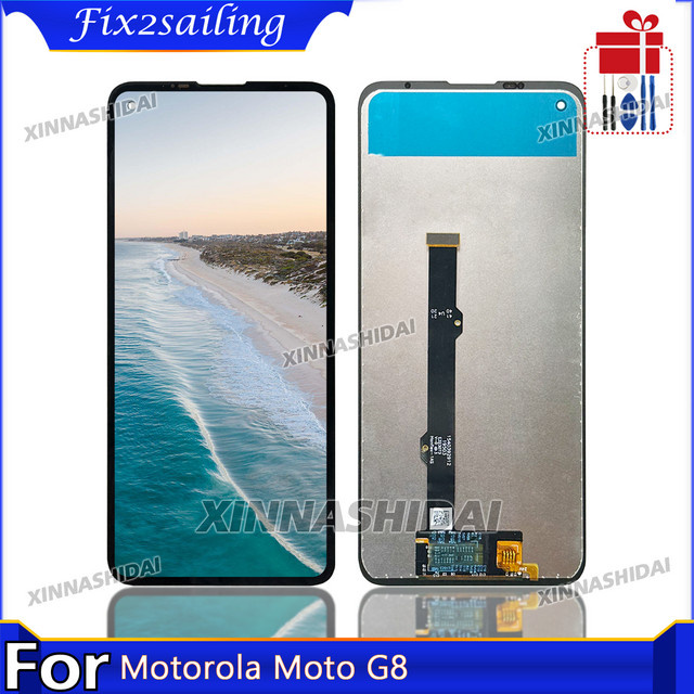 Motorola Moto G8 LCD-Touchscreen Ersatzdisplay in Schwarz ohne Rahmen - Bild 1