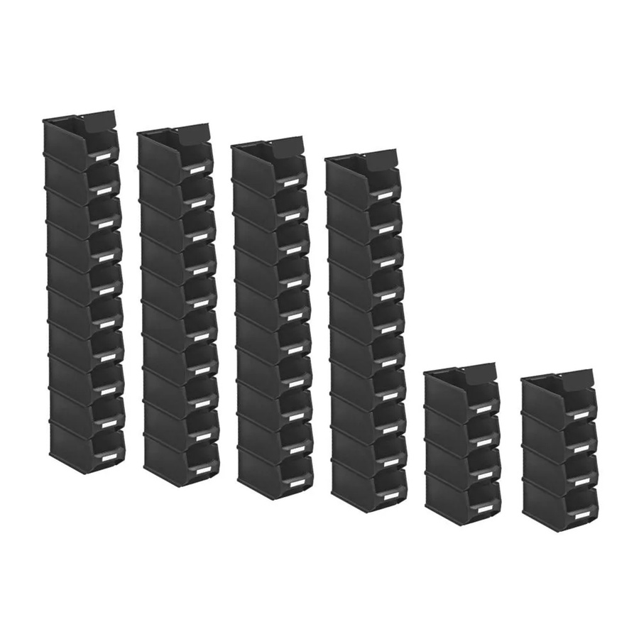 PROREGAL SuperSparSet 48 Stück Leitfähige ESD Sichtlagerbox 3.0 mit Abdeckung, Schwarz, H x B x T: 12,5 x 14,5 x 23,5 cm, 2,8 Liter - Bild 2