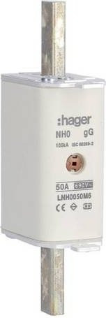 Hager NH-Sicherung LNH0050M6 50A, 3 Stück, Weiß - Bild 1