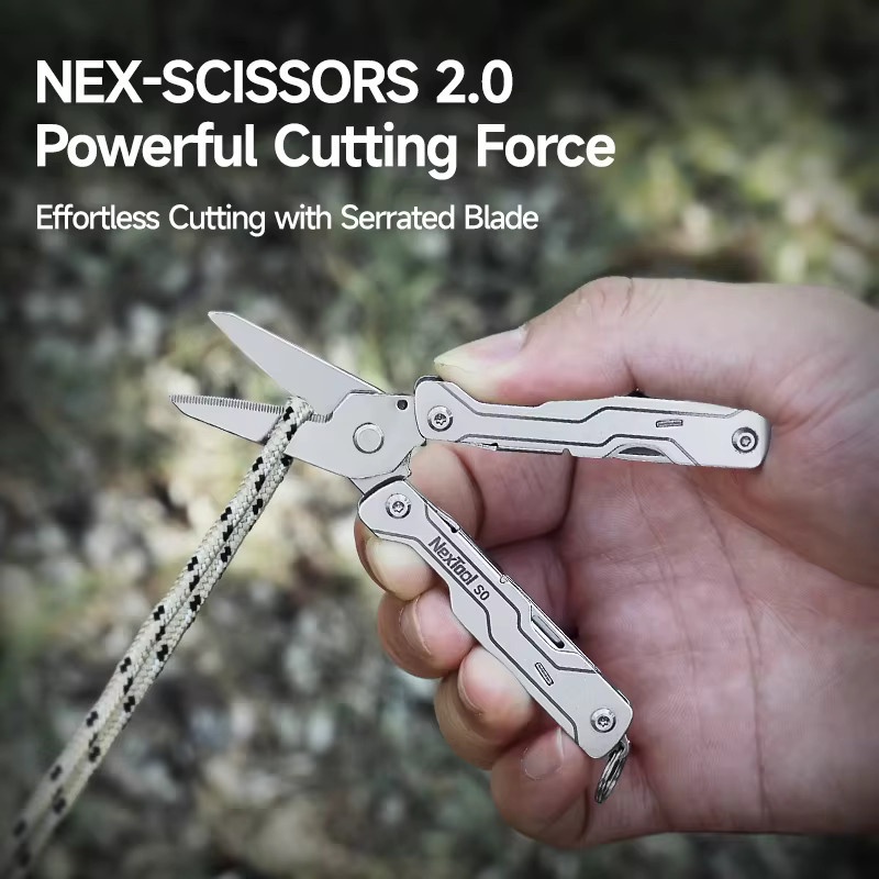 NexTool 8-in-1 Mini-Multitool S0 Mikro-Schere und Schraubendreher EDC-Werkzeug in Silber - Bild 2