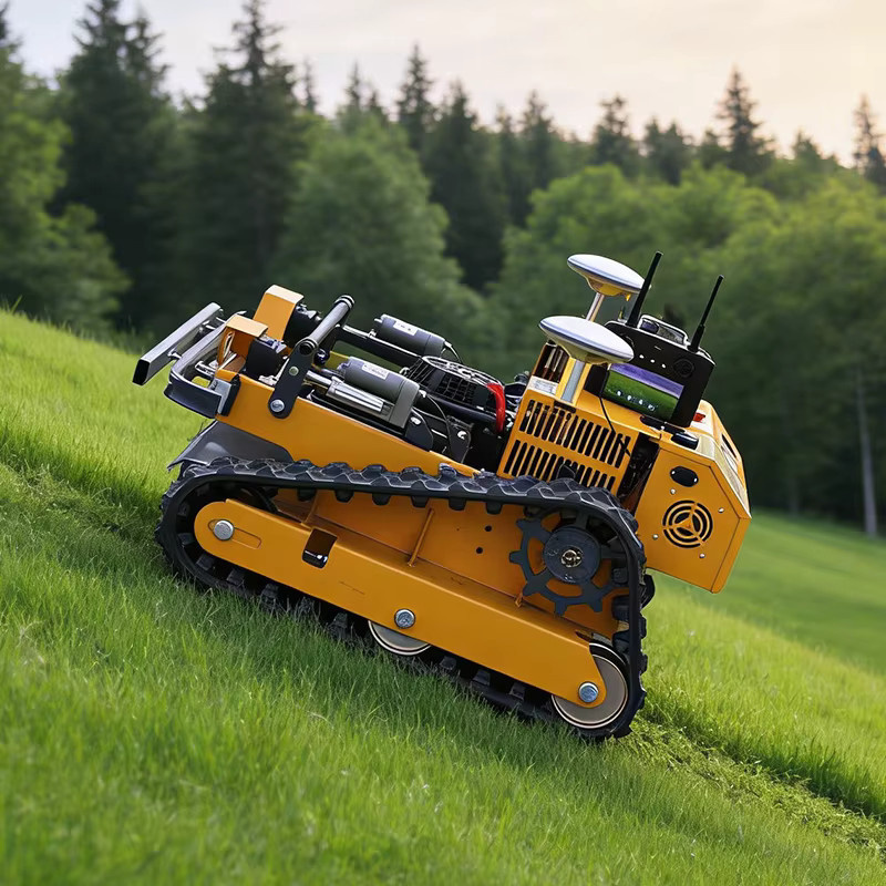 AIWEIYA ferngesteuerter Roboter-Rasenmäher mit GPS und Raupenantrieb für Hangflächen in Gelb - Bild 5