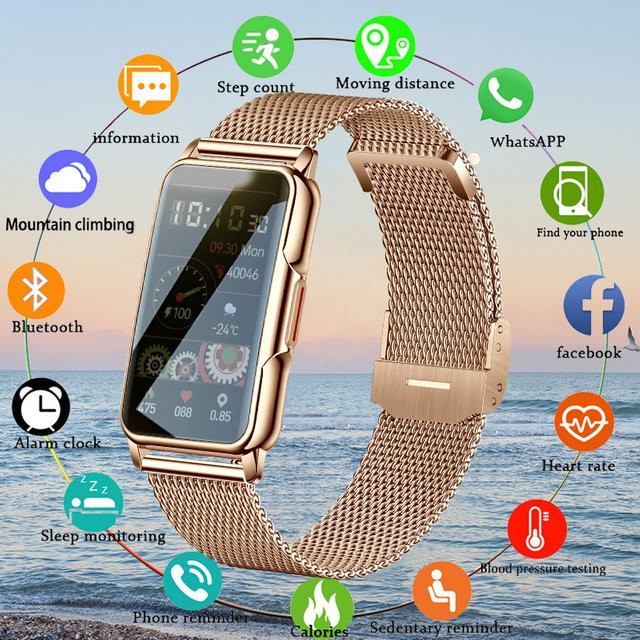 LIGE Smartwatch, 1,47 Zoll, Schwarz, Silikon, Unisex - Bild 1