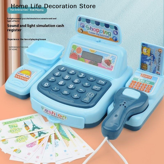 eelhoe Supermarkt-Kassierer-Spielzeug, Einkaufskasse, mit Licht- und Soundeffekten, 1-teiliges Set - Bild 1