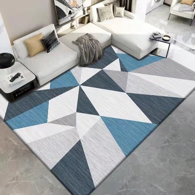 Geometrischer Samtteppich von Yiran Furniture in Mehrfarbig, weicher und flauschiger Teppich für Wohnzimmer und Schlafzimmer, B/T: 140 x 200 cm - Bild 1