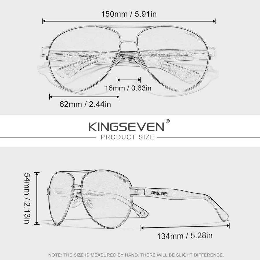 KINGSEVEN Aviator Sonnenbrille, Vollrand, black, Unisex, polarisiert - Bild 2