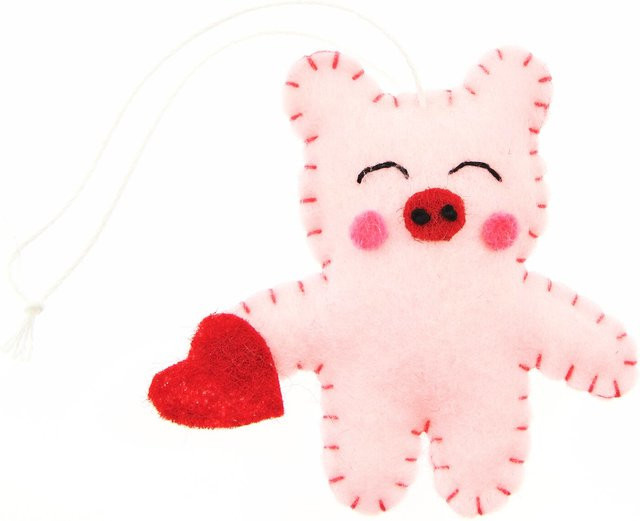 Rico Design Aufhänger Schwein aus Filz in Rosa (2D) - Bild 1