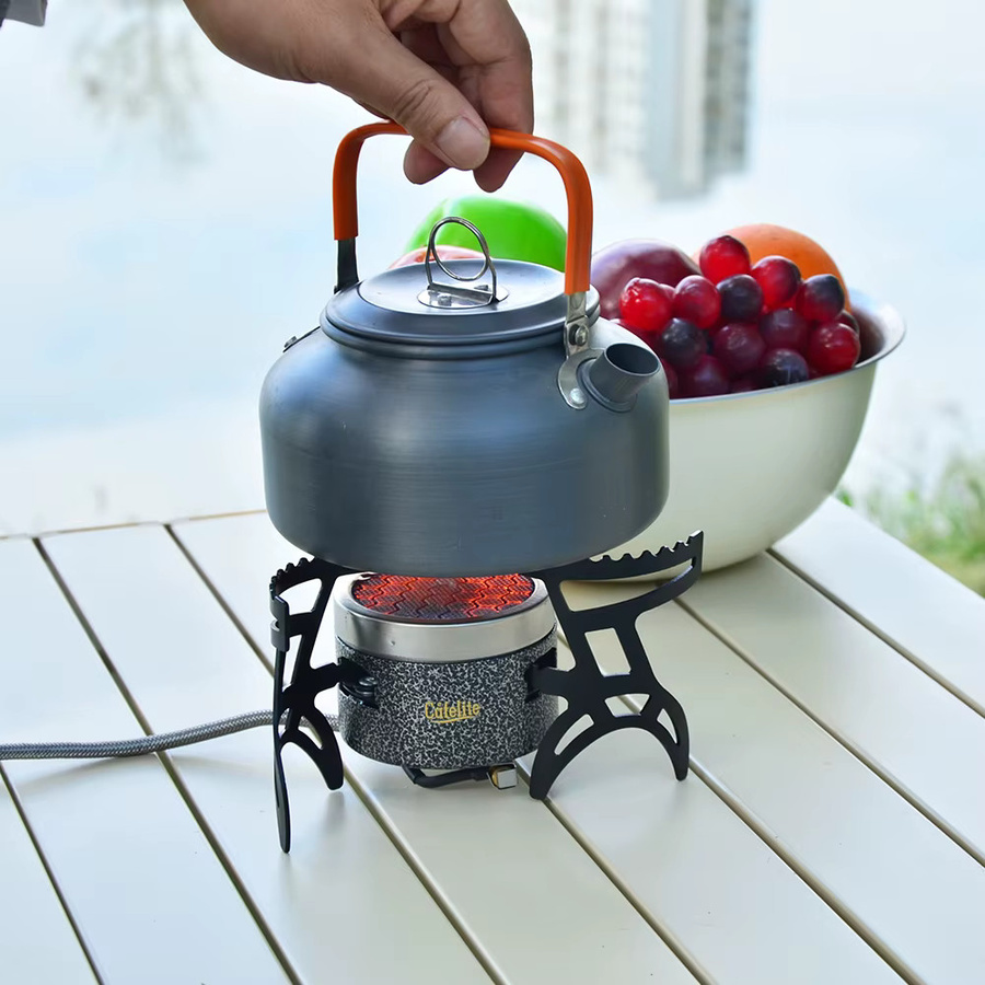 RESISTLAND Outdoor Infrarot Campingherd, wasserdichter und energiesparender Mini-Gasbrenner in Schwarz, ultraleicht und klappbar für das Kochen beim Camping - Bild 5