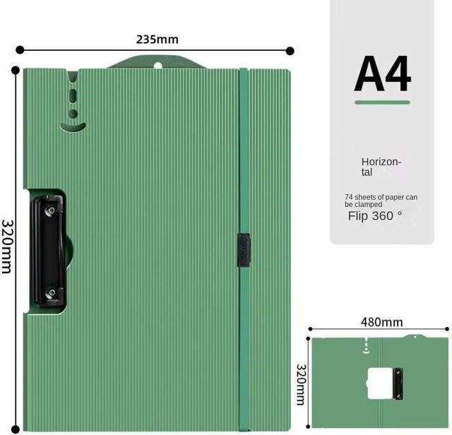 Yiran Furniture Wasserdichtes Klemmbrett A4 Memoboard mit Riemen und Schreibblock, faltbar und horizontal nutzbar - Bild 1