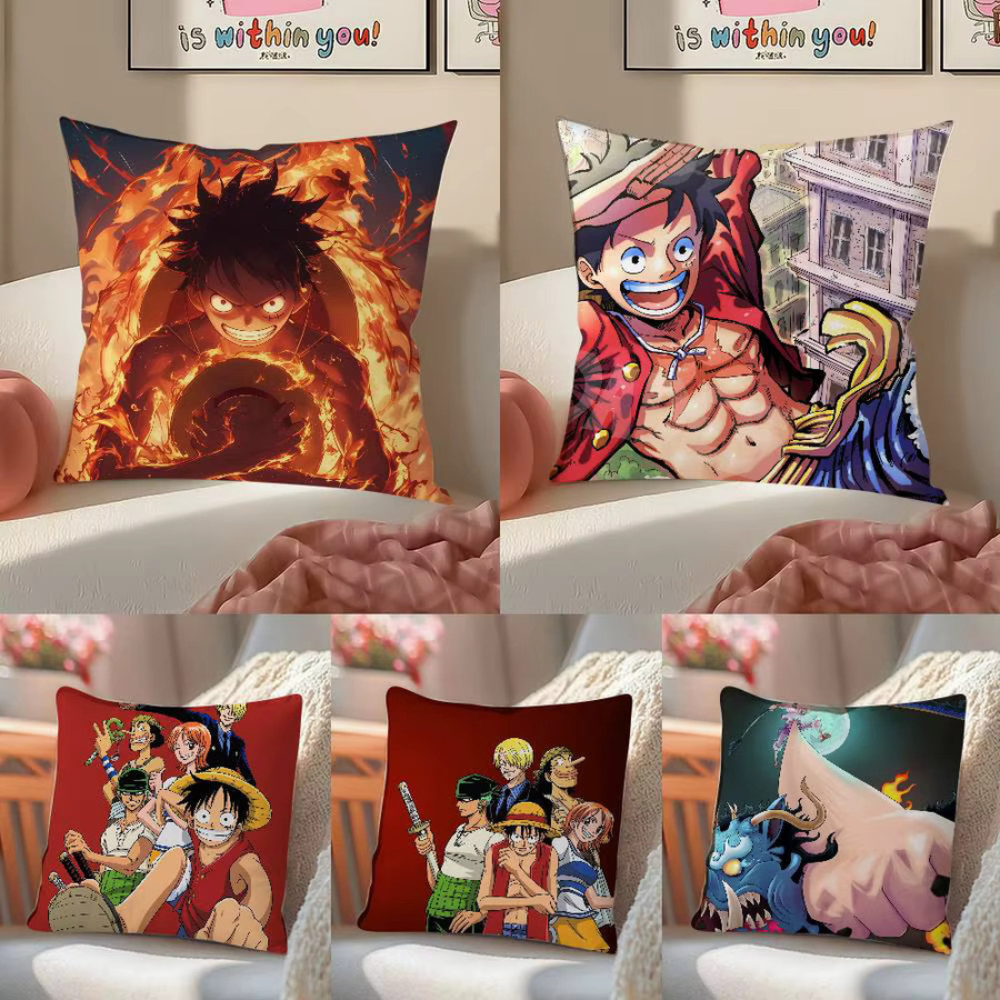Bandai One Piece Silvers Rayleigh Anime-Plüschkissenbezug aus weichem Kurzplüsch, quadratisch, B/T/H: 30 x 30 x 30 cm, Multicolour - Bild 1