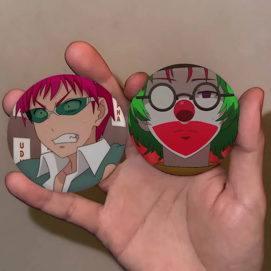 Saiki K Emaille-Pins, runde Abzeichen, Weißblech - Bild 3