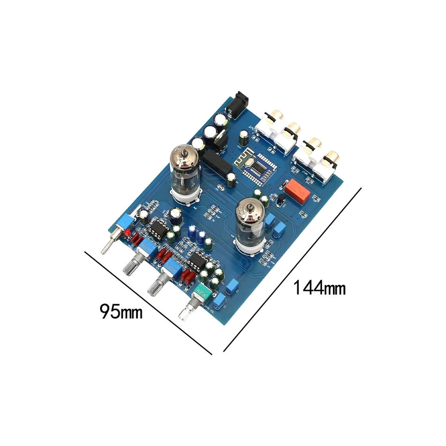 YJCO HIFI 6J5 Röhren-Vorverstärker-Platine mit Bluetooth 5.0, Klangregelung für Höhen und Bass sowie NE5532 Op-Amp, DC12V - Bild 3