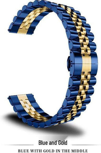 the BAY Uhrenarmband Rindsleder, Edelstahl, Perle, blue, 20mm, Unisex - Bild 1
