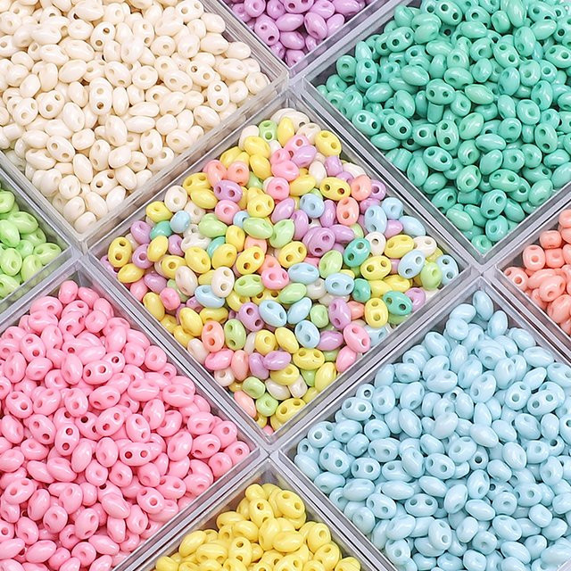 Beadia Perlen Acryl, Doppel loch, Schwein Nase, 6x4mm, 100pcs - Bild 1