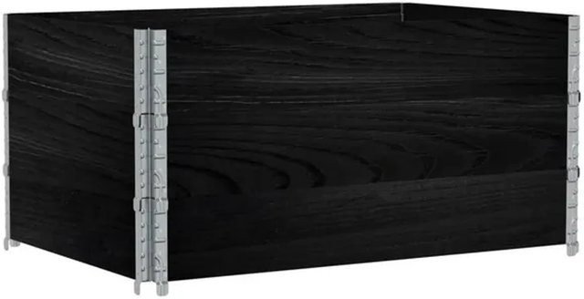 vidaXL Pflanzkiste aus Massivholz Kiefer in Schwarz, B/T/H: 120 x 80 x 60,5 cm - Bild 1