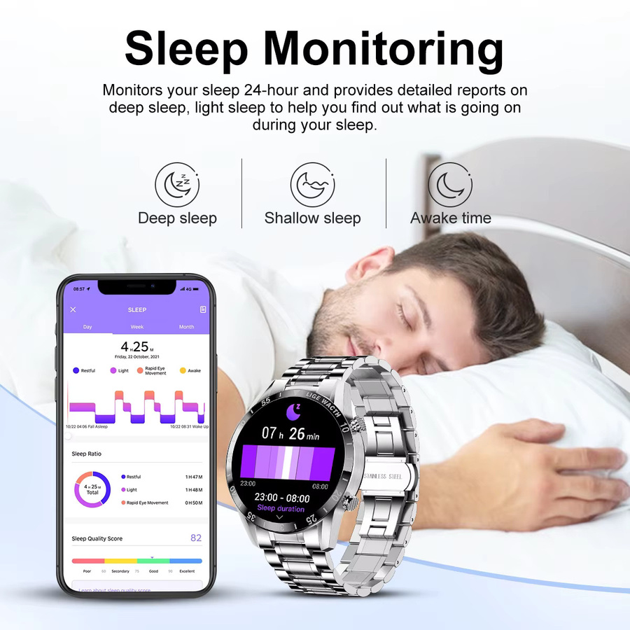 LIGE Smartwatch, Edelstahl, Silber, Herren - Bild 2