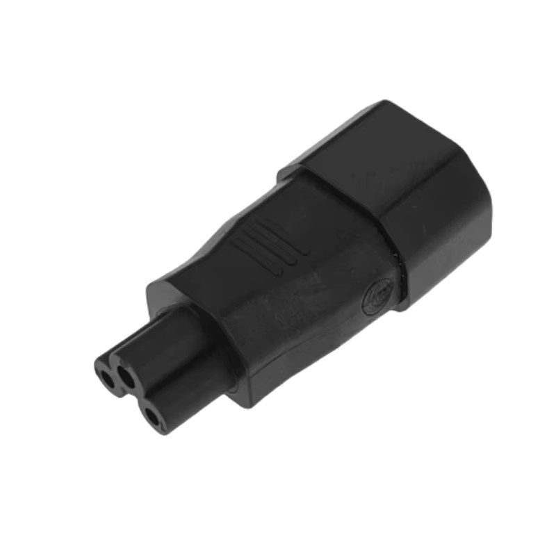 fengyidz IEC320 C5 Stromwandler, IEC C14 auf C5 Adapter in Schwarz, 10A 250V mit Winkelstecker (gerade, links oder rechts) - Bild 2