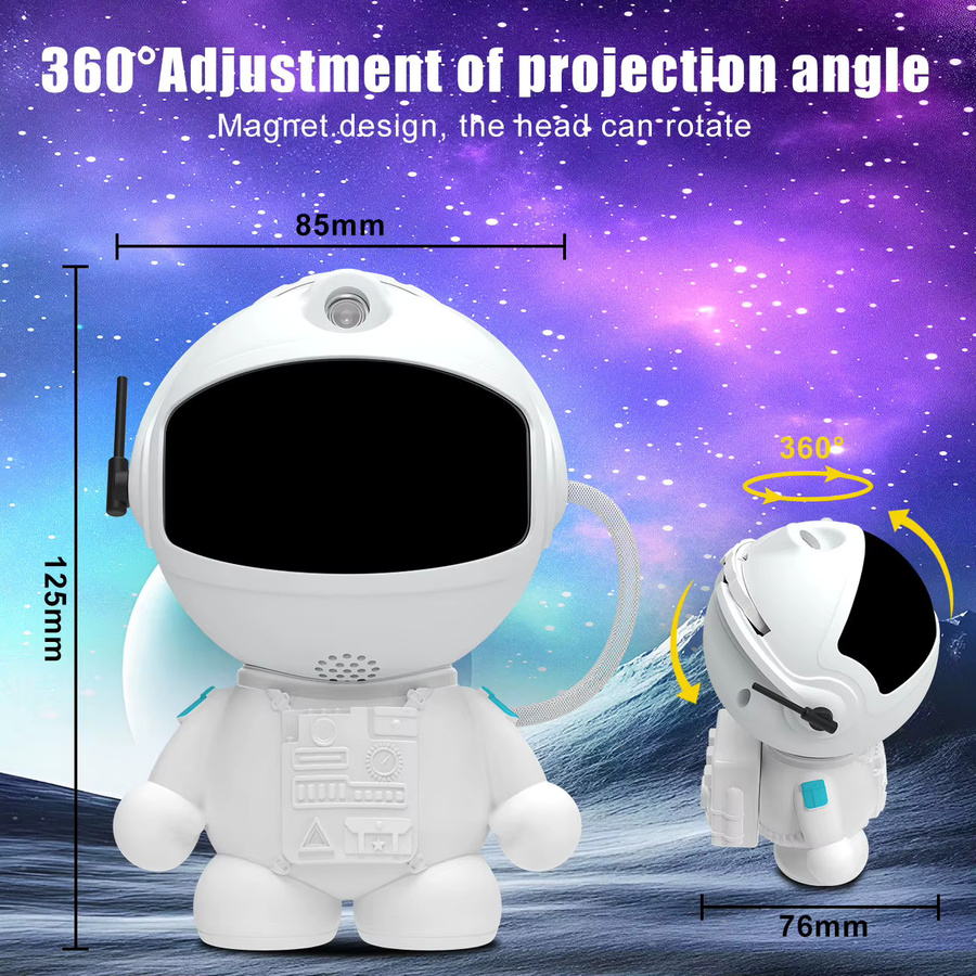 Leclstar Astronaut Galaxy Projektor mit 12/20 HD-Mustern als LED Sternenhimmel Nachtlicht in Weiß - Bild 6