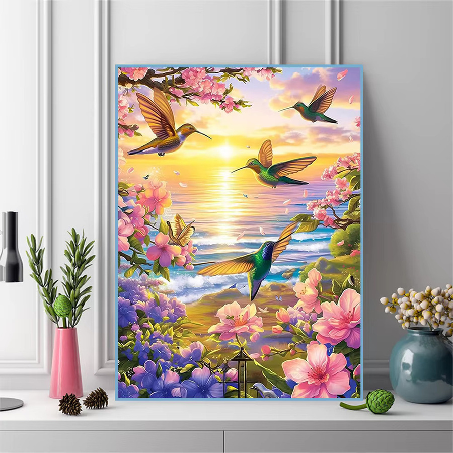 EverShine Diamant-Stickerei Meereslandschaft DIY-Mosaik Kunsthandwerk in Mehrfarbig, B: 30,0 cm, H: 20,0 cm - Bild 3