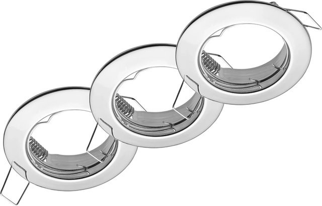 Oktaplex 12er Set Einbauleuchten Sedan für LED-Module 50mm in Chromeoptik mit GU10 Fassung - Bild 1