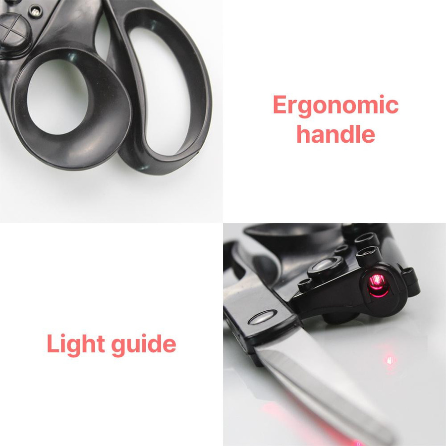 TOMTOP JMS 5er-Pack Multifunktionale Laserschere aus Edelstahl, gerade Nähschere für Stoff und Papier - Bild 3