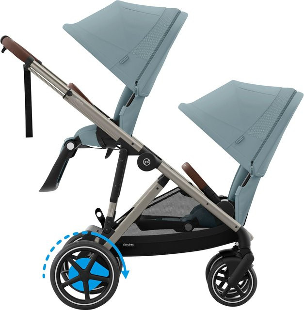Cybex Gold eGazelle S Zwillings- und Geschwisterwagen in Blau - Bild 1