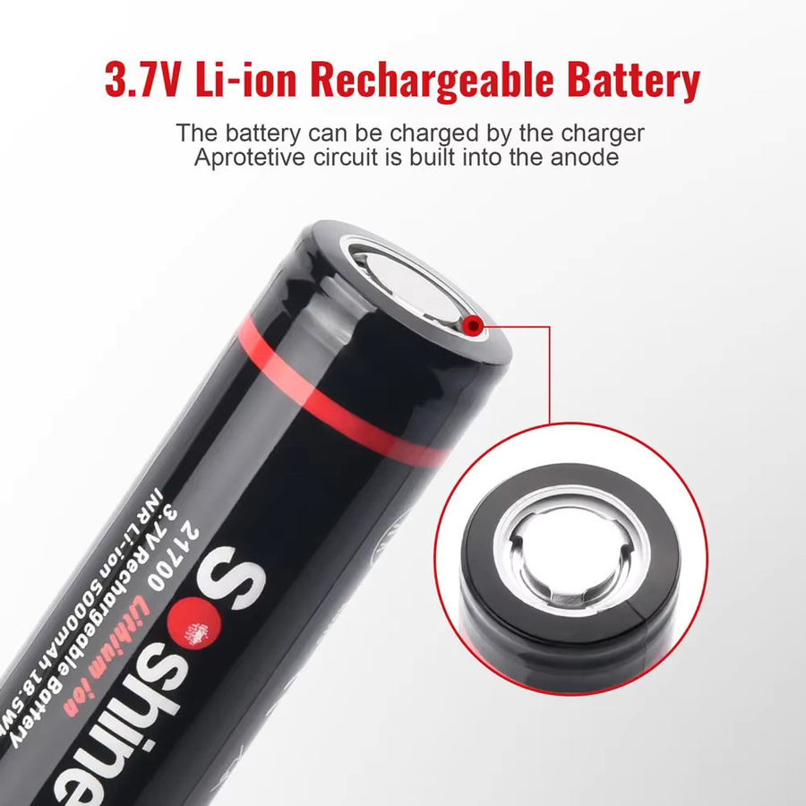 Soshine Lithium-Ionen-Akku 3,7 V 5000 mAh in Schwarz - Bild 4