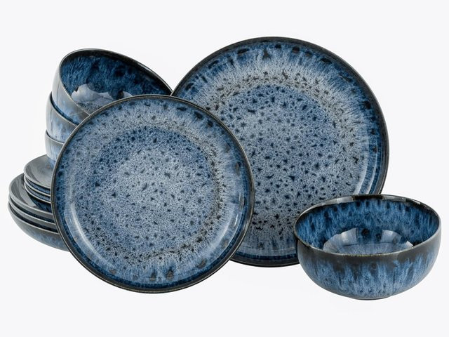 CreaTable Allround Magic Blue 12-tlg. Geschirrset aus Keramik in Blau - Bild 1
