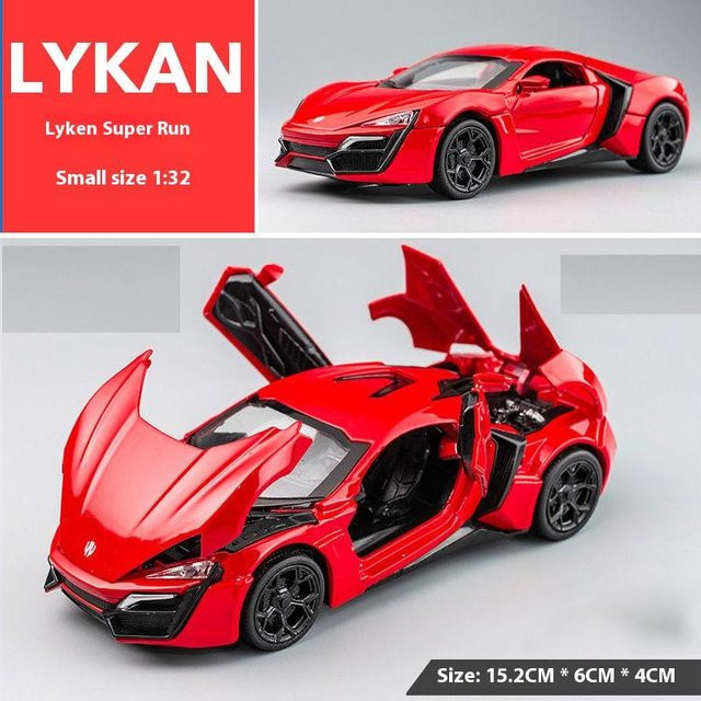 Linyi toy car Lykan Hypersport Super Sportwagen, Modell Fahrzeug, 1:32, Metall, mit Licht und Ton, ab 18 Jahren - Bild 1