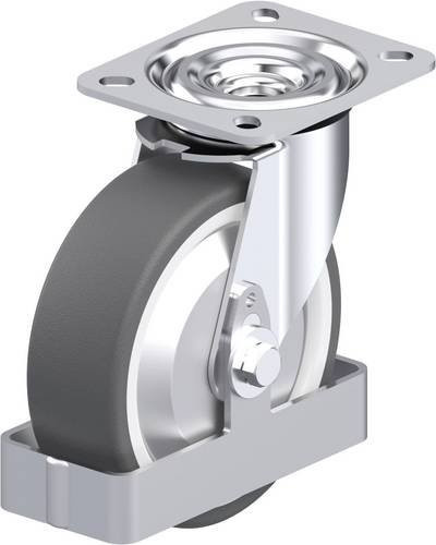 Blickle L-POTH 125G-FA-FS Stahlblech-Lenkrolle in Grau und Weiß mit 125 mm Rad-Durchmesser und 250 kg Tragfähigkeit - Bild 1